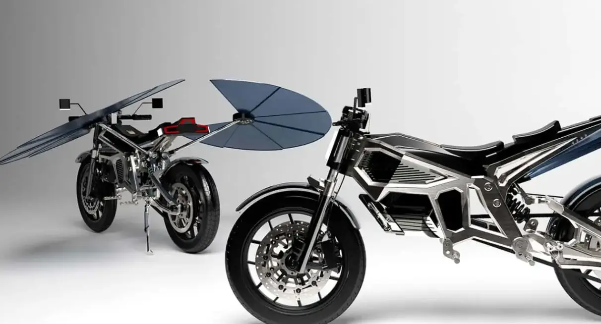 This wild solar powered motorcycle concept car aims to free you from the constraints of the power grid forever